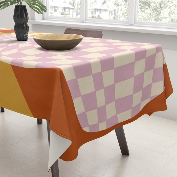 Checkered retro flower pot  Tablecloth Gallery Image 3