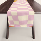 Checkered retro flower pot  Table Runner Gallery Image 1