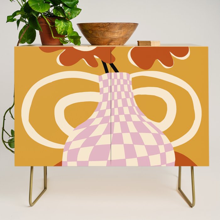 Checkered retro flower pot  Credenza Gallery Image 1