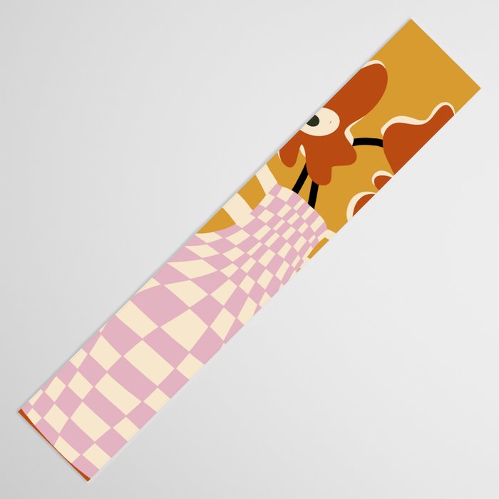 Checkered retro flower pot  Table Runner Gallery Image 3