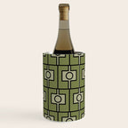 Mid Century Modern Rektangel Geometric Pattern in Vintage Green and Celadon Wine Chiller Gallery Image 1