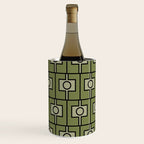 Mid Century Modern Rektangel Geometric Pattern in Vintage Green and Celadon Wine Chiller Gallery Image 3