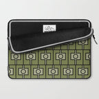 Mid Century Modern Rektangel Geometric Pattern in Vintage Green and Celadon Laptop Sleeve Gallery Image 2