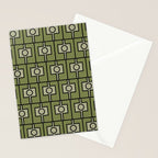 Mid Century Modern Rektangel Geometric Pattern in Vintage Green and Celadon Stationery Card Gallery Image 2