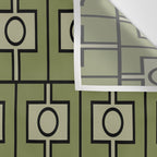 Mid Century Modern Rektangel Geometric Pattern in Vintage Green and Celadon Wall Tapestry Gallery Image 3