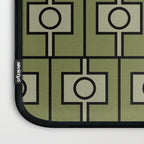 Mid Century Modern Rektangel Geometric Pattern in Vintage Green and Celadon Laptop Sleeve Gallery Image 3
