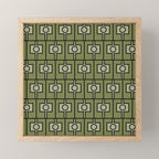 Mid Century Modern Rektangel Geometric Pattern in Vintage Green and Celadon Mini Art Print Gallery Image 1