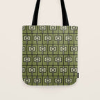 Mid Century Modern Rektangel Geometric Pattern in Vintage Green and Celadon Tote Bag Gallery Image 1