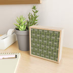 Mid Century Modern Rektangel Geometric Pattern in Vintage Green and Celadon Mini Art Print Gallery Image 2