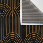 Art Deco Arch Pattern VI Black & Orange Wall Tapestry Gallery Image 3