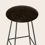 Art Deco Arch Pattern VI Black & Orange Stool Gallery Image 2