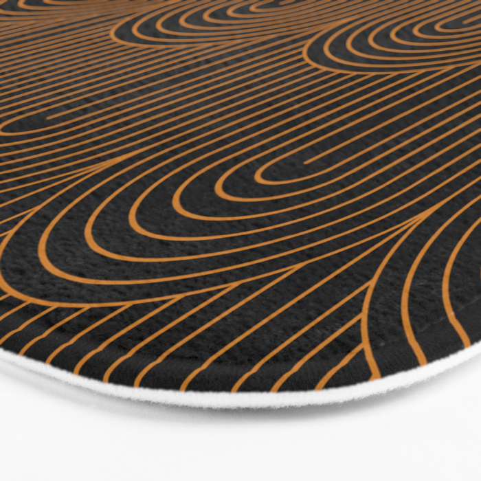 Art Deco Arch Pattern VI Black & Orange Bath Mat Gallery Image 3