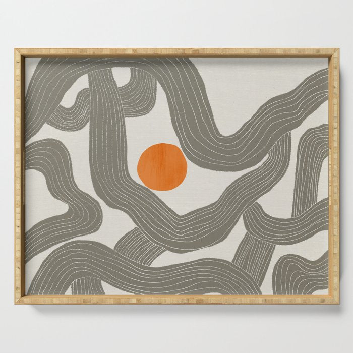 Sun among trees Serving Tray Gallery Image 1