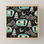 Little Camper - black, cream, and teal Mini Art Print Gallery Image 1