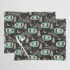 Little Camper - black, cream, and teal Placemat Gallery Image 1