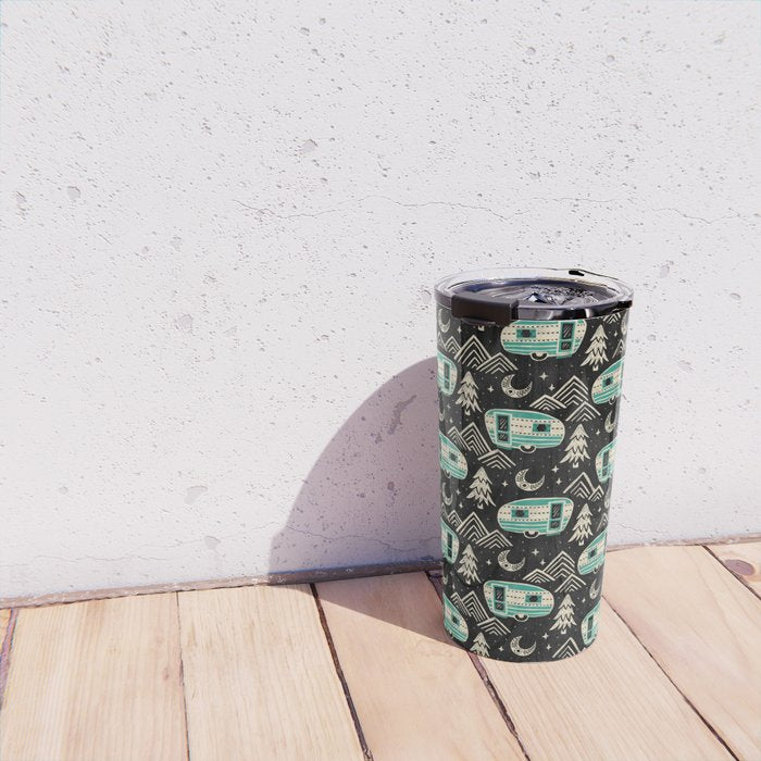 Little Camper - black, cream, and teal Travel Mug Gallery Image 4