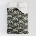 Little Camper - black, cream, and teal Duvet Cover Gallery Image 6