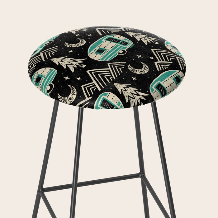 Little Camper - black, cream, and teal Stool Gallery Image 2