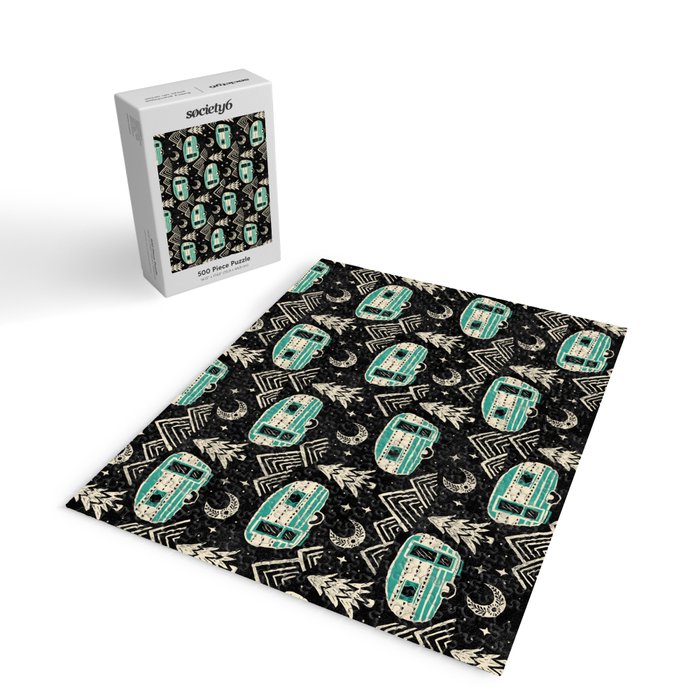 Little Camper - black, cream, and teal Jigsaw Puzzle Gallery Image 2