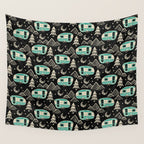 Little Camper - black, cream, and teal Wall Tapestry Gallery Image 4