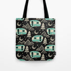 Little Camper - black, cream, and teal Tote Bag Gallery Image 1