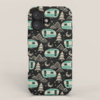 Little Camper - black, cream, and teal iPhone Case Gallery Image 1
