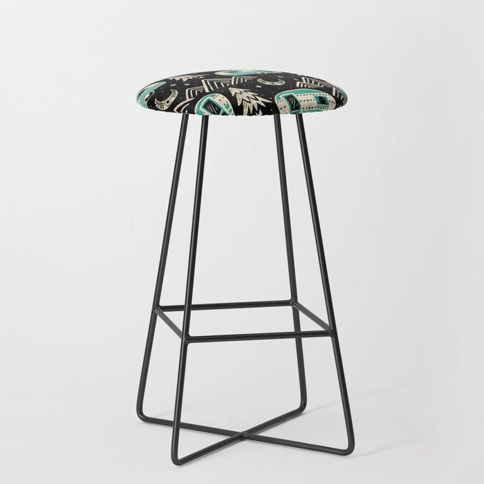Little Camper - black, cream, and teal Stool Gallery Image 1