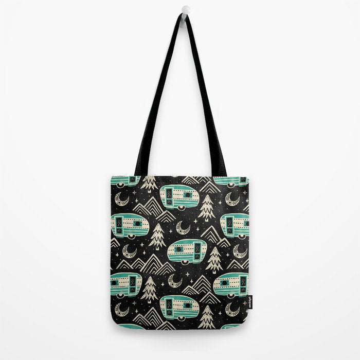 Little Camper - black, cream, and teal Tote Bag Gallery Image 2