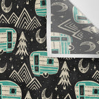 Little Camper - black, cream, and teal Wall Tapestry Gallery Image 3