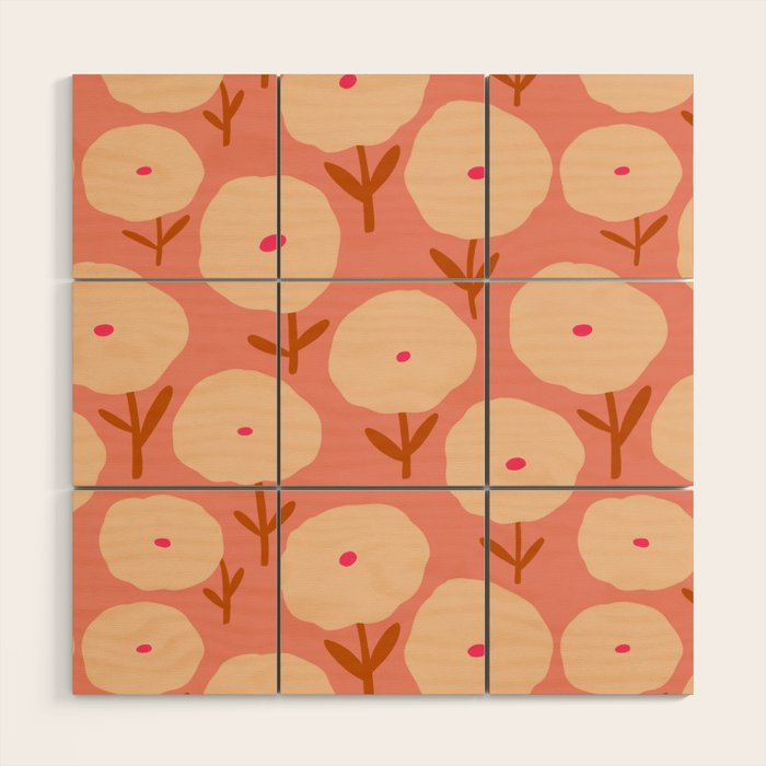 Simple Bold Floral - Fall Colors Wood Wall Art Gallery Image 1