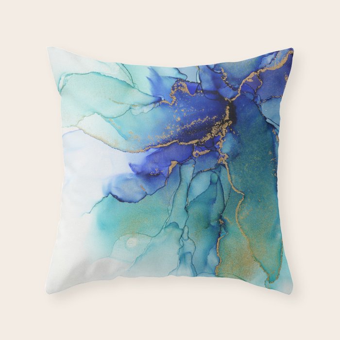 Electric Waves Violet Turquoise - Part 2 Throw Pillow Gallery Image 6