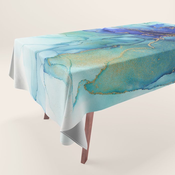 Electric Waves Violet Turquoise - Part 2 Tablecloth Gallery Image 1