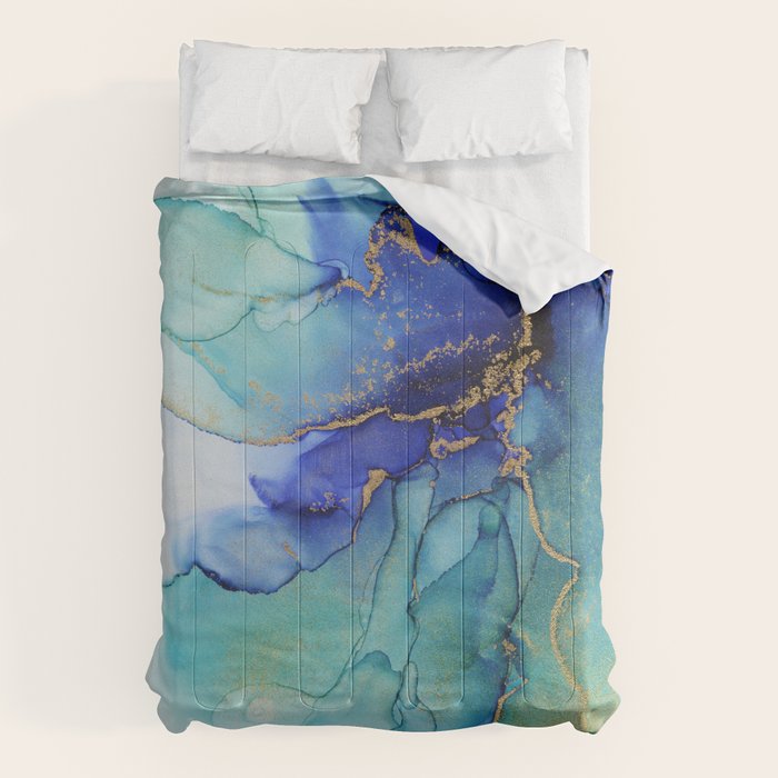Electric Waves Violet Turquoise - Part 2 Comforter Gallery Image 6