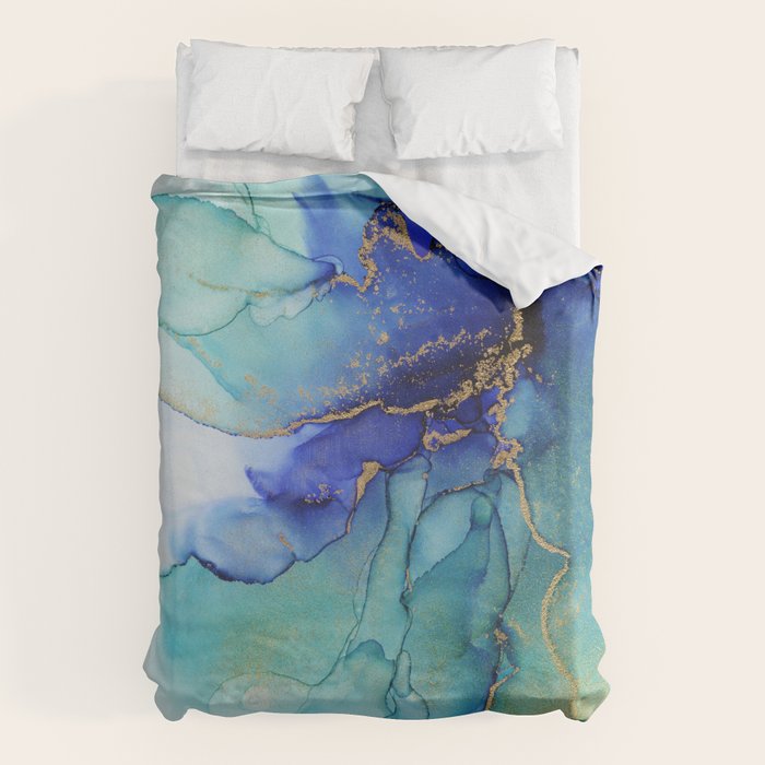 Electric Waves Violet Turquoise - Part 2 Duvet Cover Gallery Image 1