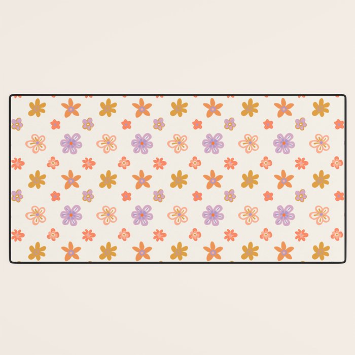 Vintage floral art pattern Desk Mat Gallery Image 3