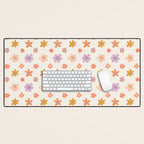 Vintage floral art pattern Desk Mat Gallery Image 1