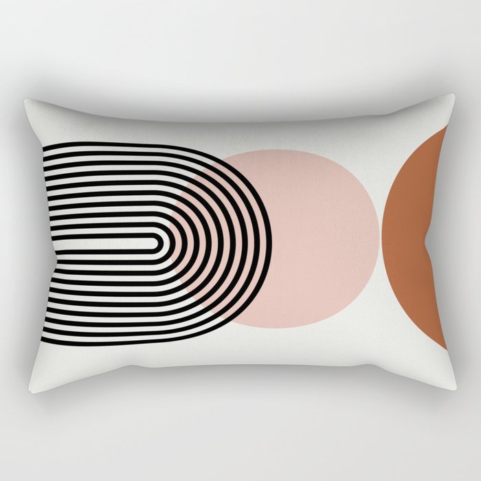terracotta sun and moon abstract  Rectangular Pillow Gallery Image 1