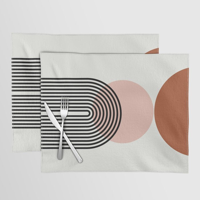 terracotta sun and moon abstract  Placemat Gallery Image 1