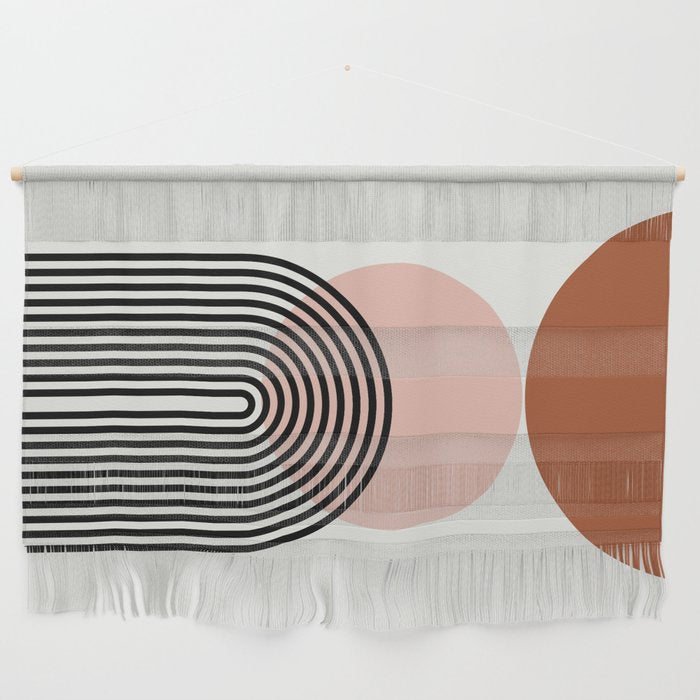 terracotta sun and moon abstract  Wall Hanging Gallery Image 1