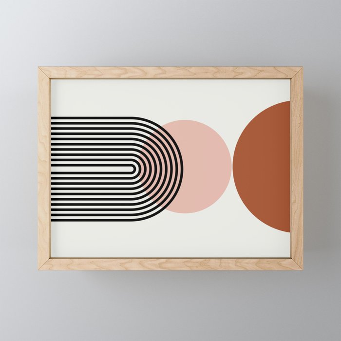 terracotta sun and moon abstract  Mini Art Print Gallery Image 1