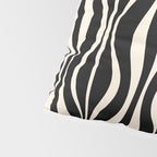 Hourglass Abstract Retro Midcentury Modern Pattern in Black and Almond Cream Pillow Sham Gallery Image 4