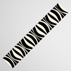 Hourglass Abstract Retro Midcentury Modern Pattern in Black and Almond Cream Table Runner Gallery Image 3