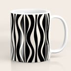 Hourglass Abstract Retro Midcentury Modern Pattern in Black and Almond Cream Coffee Mug Gallery Image 1