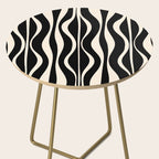 Hourglass Abstract Retro Midcentury Modern Pattern in Black and Almond Cream Side Table Gallery Image 2