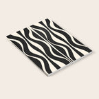Hourglass Abstract Retro Midcentury Modern Pattern in Black and Almond Cream Notebook Gallery Image 2