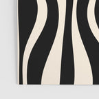 Hourglass Abstract Retro Midcentury Modern Pattern in Black and Almond Cream Poster Gallery Image 3