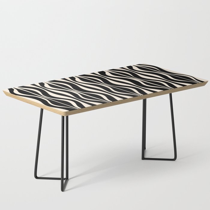 Hourglass Abstract Retro Midcentury Modern Pattern in Black and Almond Cream Coffee Table Gallery Image 1