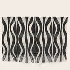 Hourglass Abstract Retro Midcentury Modern Pattern in Black and Almond Cream Wall Hanging Gallery Image 1