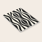 Hourglass Abstract Retro Midcentury Modern Pattern in Black and Almond Cream Notebook Gallery Image 3