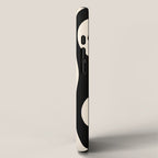 Hourglass Abstract Retro Midcentury Modern Pattern in Black and Almond Cream iPhone Case Gallery Image 2